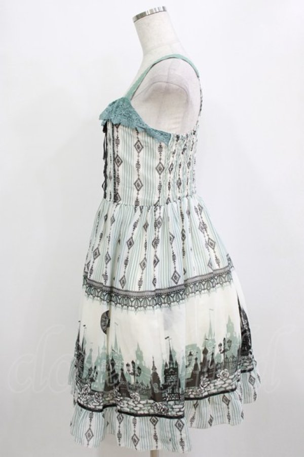 画像2: axes femme / シルエットジャンパースカート M グリーン H-26-01-10-1014-AX-OP-NS-ZH (2)