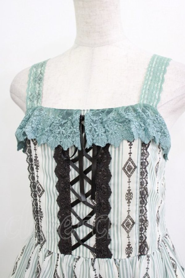 画像5: axes femme / シルエットジャンパースカート M グリーン H-26-01-10-1014-AX-OP-NS-ZH (5)