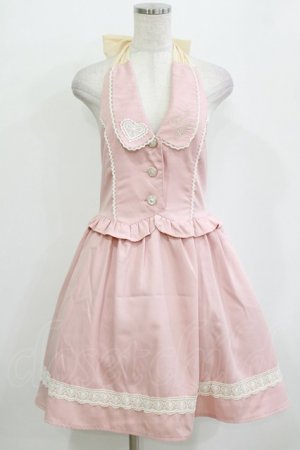 画像: axes femme POETIQUE / ハートレースジャンパースカート M ピンク H-26-01-10-1016-AX-TO-NS-ZH