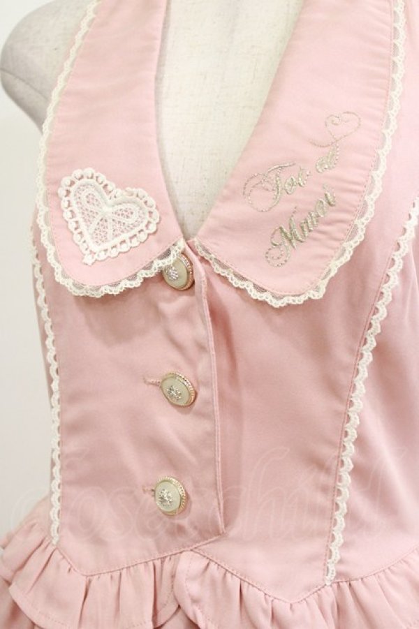 画像4: axes femme POETIQUE / ハートレースジャンパースカート M ピンク H-26-01-10-1016-AX-TO-NS-ZH (4)