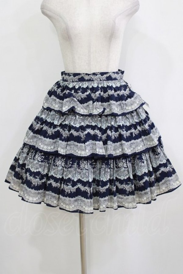画像1: Victorian maiden / ブランシュレーススカート Free ネイビー H-26-01-10-1017-CL-SK-NS-ZH (1)