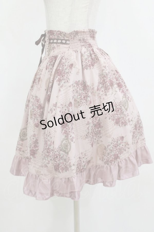 画像2: axes femme / メッセージ×花柄スカート M ピンク H-26-01-10-1018-AX-SK-NS-ZH (2)