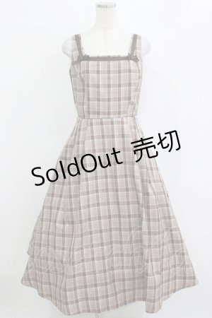 画像: m petit by misako / AMCHKスクエアネックジャンパースカート L ブラウン H-26-01-10-1019-LO-OP-NS-ZH