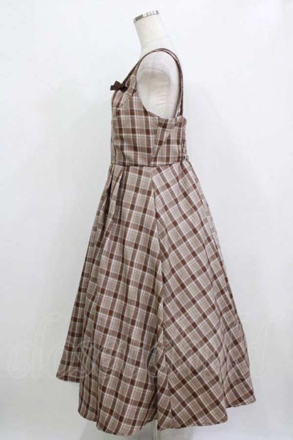 画像2: m petit by misako / AMCHKスクエアネックジャンパースカート L ブラウン H-26-01-10-1019-LO-OP-NS-ZH (2)