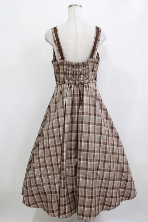 画像3: m petit by misako / AMCHKスクエアネックジャンパースカート L ブラウン H-26-01-10-1019-LO-OP-NS-ZH (3)