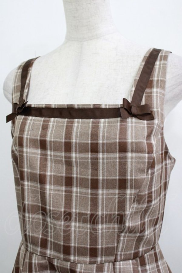 画像4: m petit by misako / AMCHKスクエアネックジャンパースカート L ブラウン H-26-01-10-1019-LO-OP-NS-ZH (4)