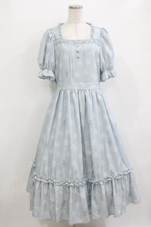 画像1: m petit by misako / AOKハナガラスクエアワンピース L サックス H-26-01-10-1020-LO-OP-NS-ZH (1)