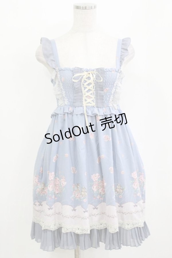 画像1: axes femme / 花柄ワンピース M ブルー H-26-01-10-1022-AX-OP-NS-ZH (1)