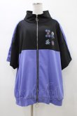 画像1: LISTEN FLAVOR / 麻雀半袖ジャージ  パープル×ブラック H-26-01-10-059-PU-TO-KB-ZH (1)