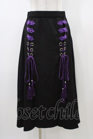 画像: REFLEM / ダブルチャイナレイヤーショートパンツ  ブラック×パープル H-26-01-10-008-PU-PA-KB-ZH