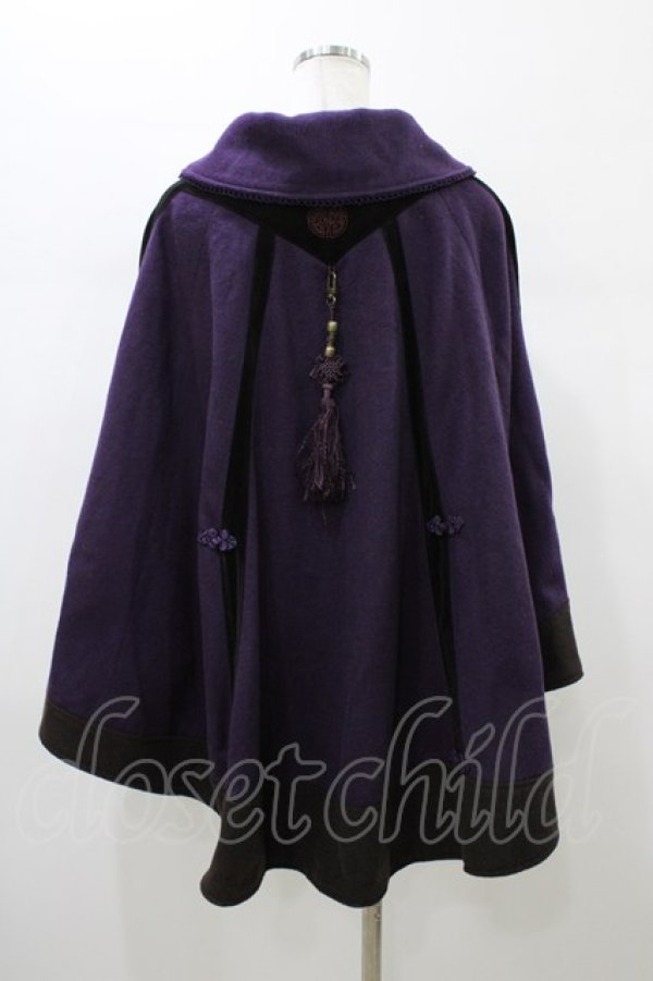 画像2: Ozz oneste / 矢絣プリント入り和風マント  紫 H-26-01-10-015-OO-JA-KB-ZH (2)