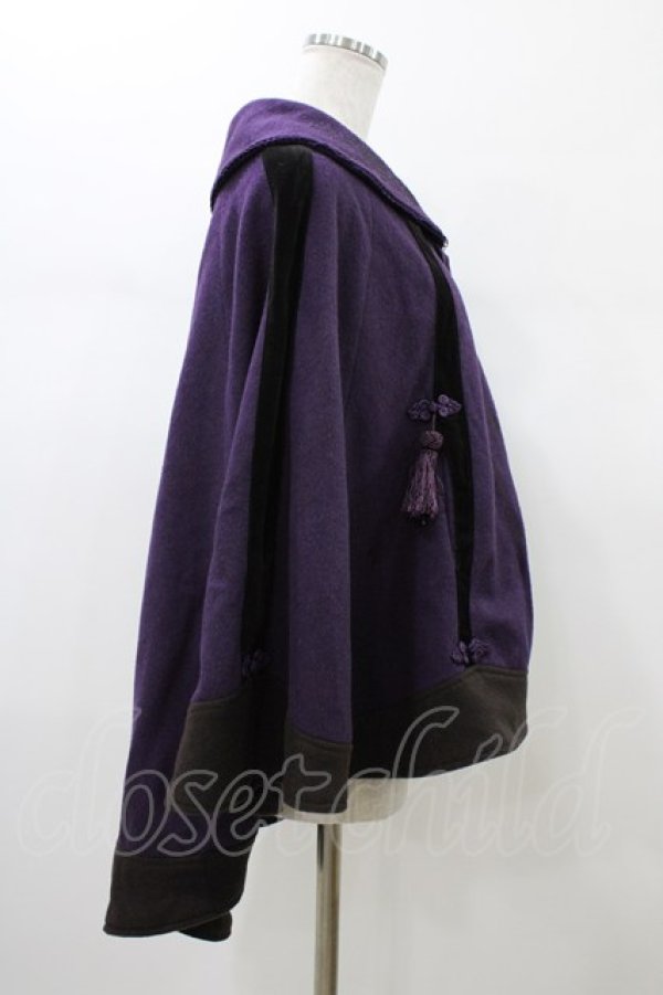 画像3: Ozz oneste / 矢絣プリント入り和風マント  紫 H-26-01-10-015-OO-JA-KB-ZH (3)