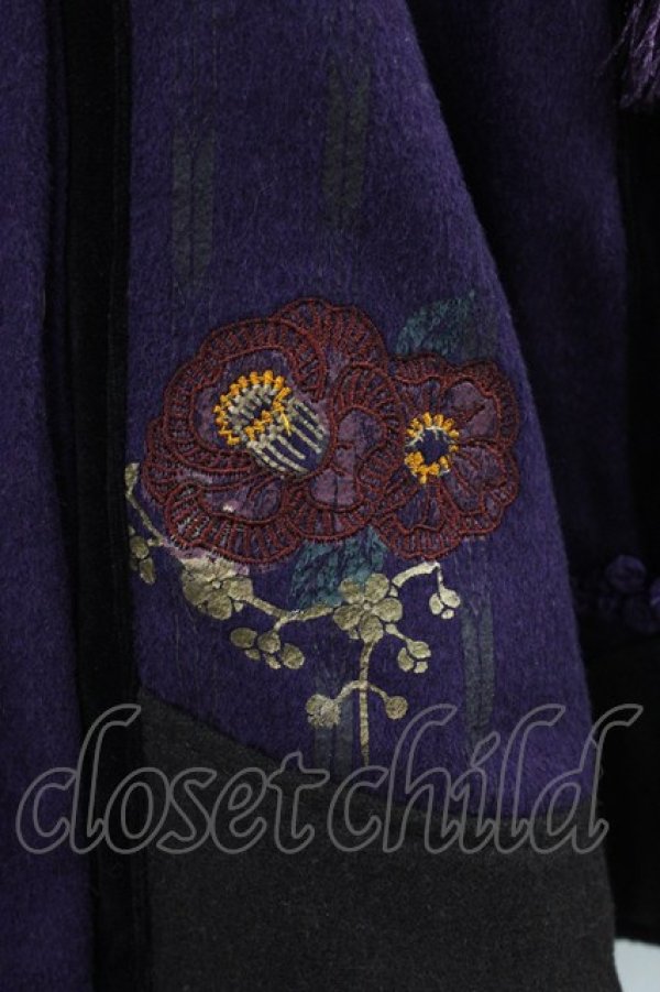 画像5: Ozz oneste / 矢絣プリント入り和風マント  紫 H-26-01-10-015-OO-JA-KB-ZH (5)