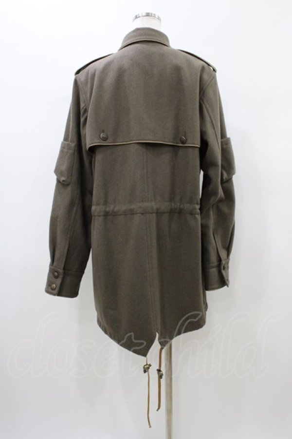 画像2: EXCENTRIQUE / ウールメルトンジャケット HOMME カーキ H-26-01-10-017-EL-CO-KB-ZH (2)