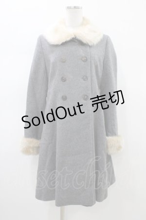 画像: Jane Marple / ソフトメルトンのロイヤルコート  ミックスグレー×ベージュファー H-26-01-10-019-JM-CO-KB-ZH