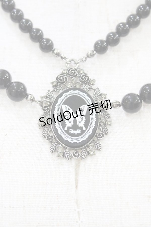 画像1: Sheglit / “Ulysses Rose“プリンセスパールネックレス  ブラック H-26-01-10-003-EL-AC-KB-ZH (1)