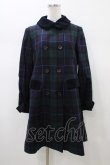 画像1: Jane Marple / オリジナルタータンのチェスターフィールドコート  グリーン×ネイビー H-26-01-10-020-JM-CO-KB-ZH (1)