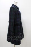 画像3: Jane Marple / オリジナルタータンのチェスターフィールドコート  グリーン×ネイビー H-26-01-10-020-JM-CO-KB-ZH (3)