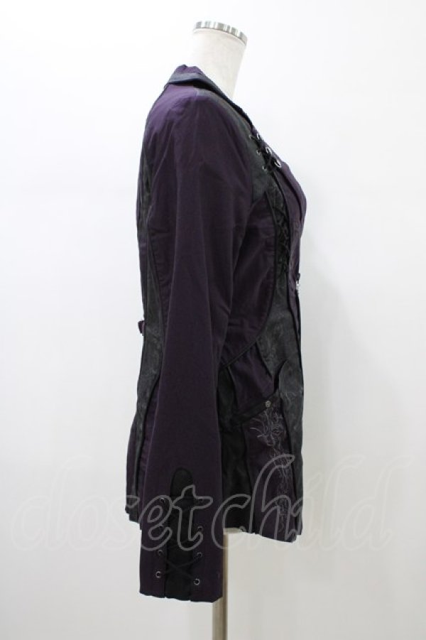 画像3: Ozz Croce / レースアップZIPジャケット  紫 H-26-01-10-021-OO-JA-KB-ZH (3)