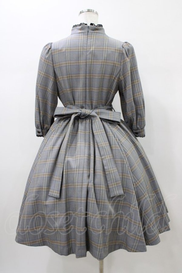 画像2: Sheglit / "Candice"チェックワンピース M ネイビー H-26-01-10-026-EL-OP-KB-ZH (2)