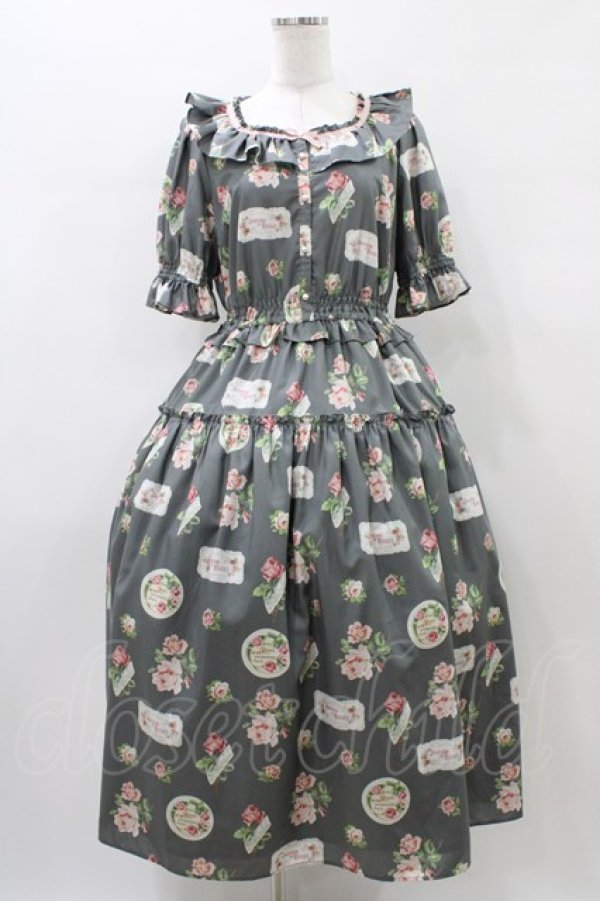 画像1: Melody BasKet / Precious Roseフリルカラーワンピース TallM グレー H-26-01-10-027-LO-OP-KB-ZH (1)