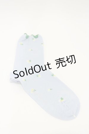 画像: Candy Stripper / FLOWER SOCKS  サックス H-26-01-11-004-PU-ZA-KB-ZH