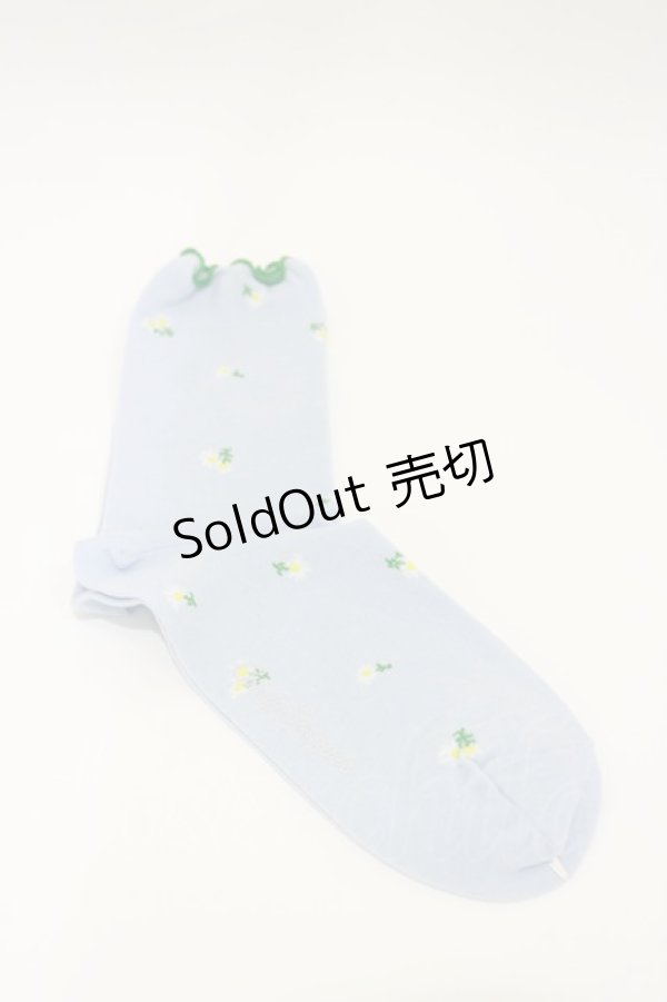 画像1: Candy Stripper / FLOWER SOCKS  サックス H-26-01-11-004-PU-ZA-KB-ZH (1)
