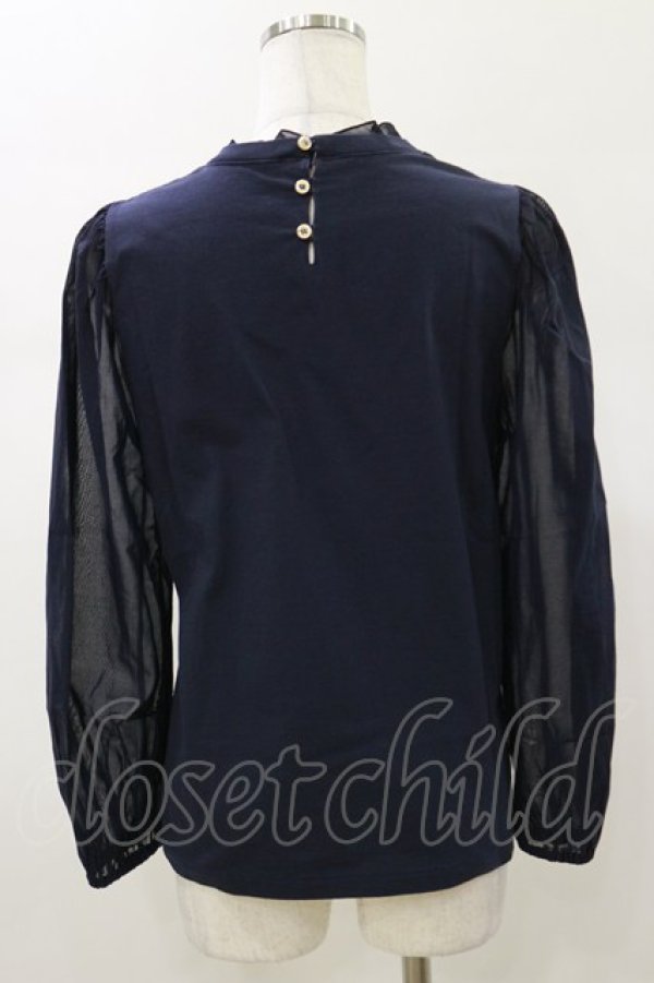 画像2: Jane Marple Dans Le Salon / シアースリーブプルオーバー  ネイビー H-26-01-11-042-JM-TO-KB-ZH (2)