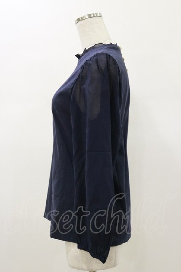 画像3: Jane Marple Dans Le Salon / シアースリーブプルオーバー  ネイビー H-26-01-11-042-JM-TO-KB-ZH (3)