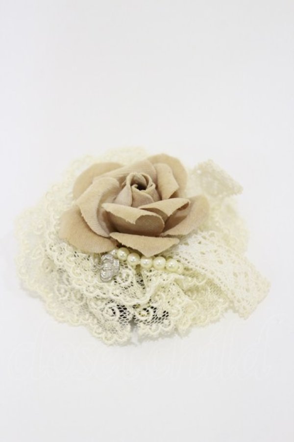 画像1: ATELIER PIERROT / ローズレースクリップブローチ  ベージュ H-26-01-11-006-EL-ZA-KB-ZH (1)