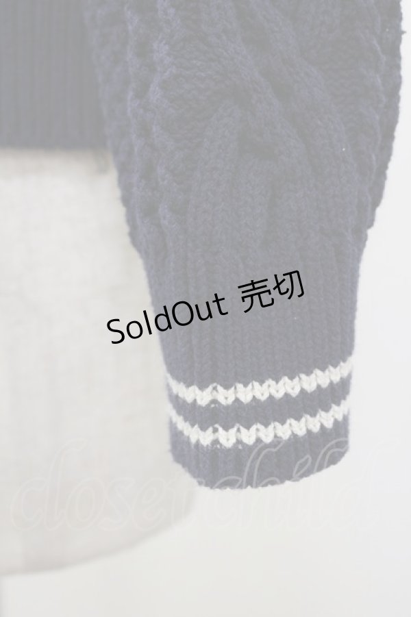 画像4: Jane Marple / Alan Knit Hoodie  ネイビー H-26-01-11-055-JM-TO-KB-ZH (4)