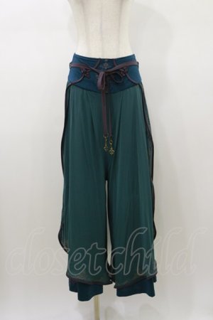 画像: Ozz oneste / 和チャイナワイドパンツ  グリーン H-26-01-11-057-OO-PA-KB-ZH