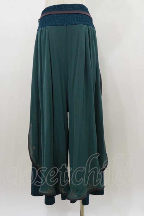 画像2: Ozz oneste / 和チャイナワイドパンツ  グリーン H-26-01-11-057-OO-PA-KB-ZH (2)