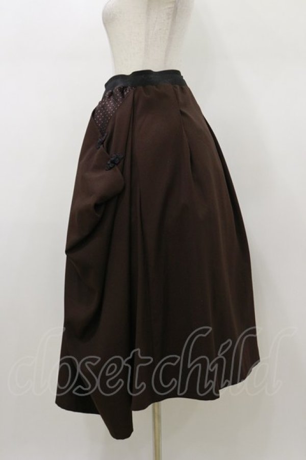 画像3: Qutie Frash / 袴ロングスカート  茶 H-26-01-11-065-QU-SK-KB-ZH (3)