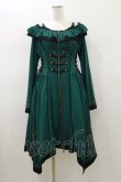 画像1: Ozz oneste / 薔薇刺繍ナポレオンZIPワンピース  グリーン H-26-01-11-069-OO-OP-KB-ZH (1)