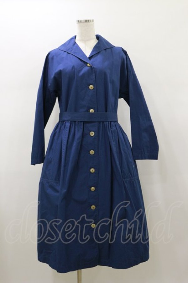 画像1: Jane Marple Dans Le Salon / Sulfur damp coat dress  ネイビー H-26-01-11-074-JM-OP-KB-ZH (1)