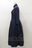 画像3: Jane Marple Dans Le Salon / シフォン天竺ジップアップドレス M ネイビー H-26-01-11-076-JM-OP-KB-ZH (3)