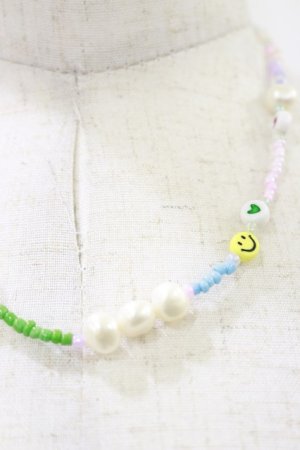 画像: KINGLYMASK / ビーズスマイルネックレス   H-26-01-11-010-PU-AC-KB-ZH