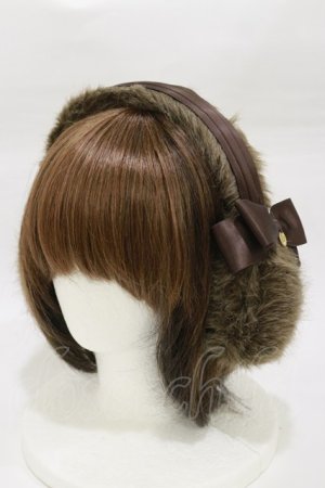 画像: Jane Marple / リボンイヤーマフ  ブラウン H-26-01-11-020-JM-AC-KB-ZH