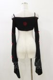 画像2: Qutie Frash / 着物オフショルショートカーデ  黒×赤 H-26-01-11-033-QU-TO-KB-ZH (2)