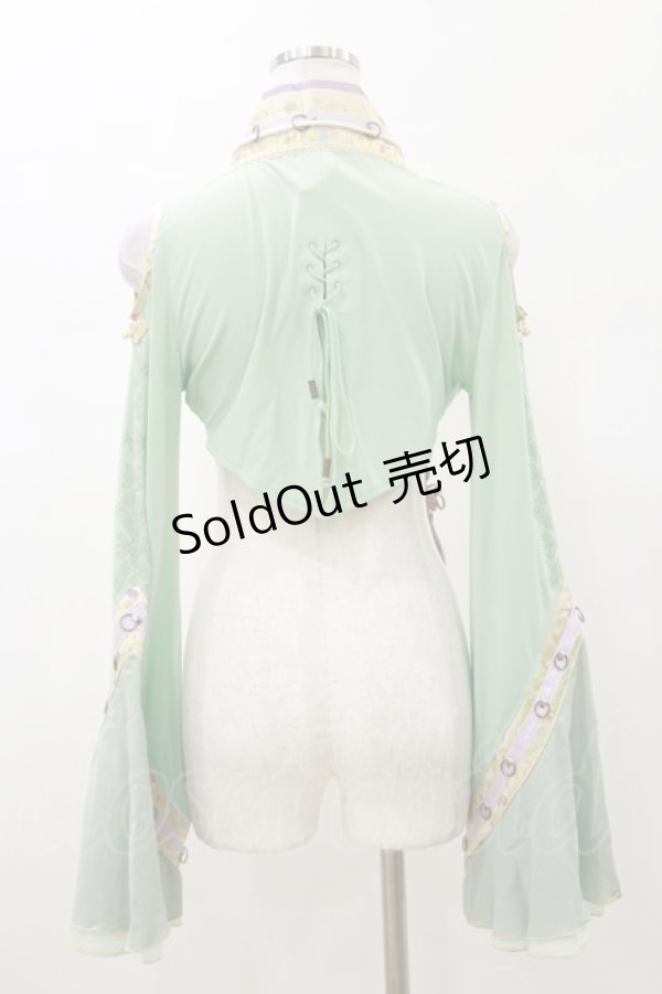 画像2: Ozz oneste / 着物襟ボレロ  ミントグリーン H-26-01-11-034-OO-TO-KB-ZH (2)