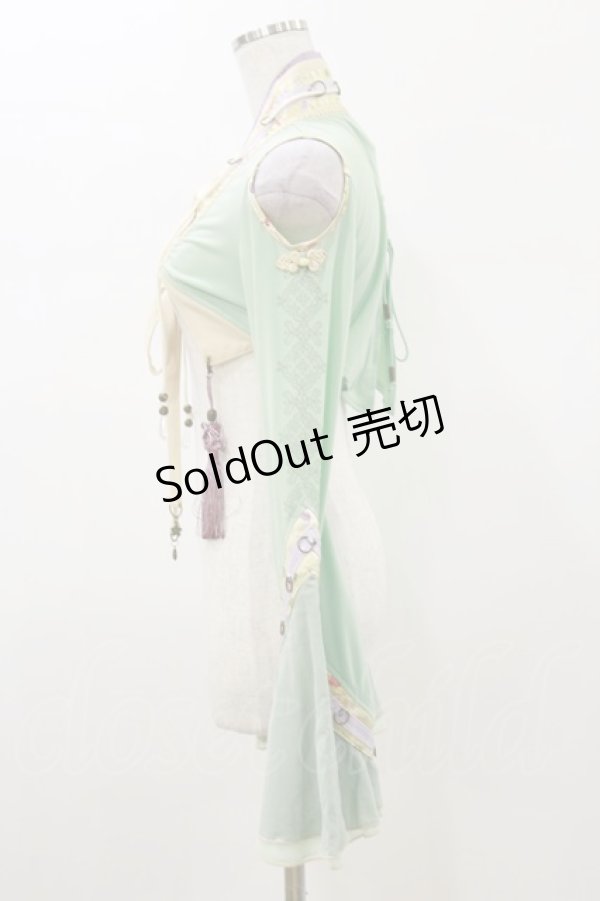 画像3: Ozz oneste / 着物襟ボレロ  ミントグリーン H-26-01-11-034-OO-TO-KB-ZH (3)