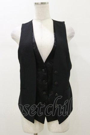 画像: Qutie Frash / レイヤード風ベスト  黒 H-26-01-11-035-QU-TO-KB-ZH