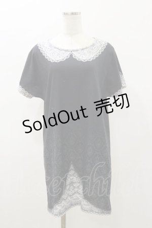 画像: abilletage / トロンプルイユTシャツワンピース（レースセーラー）  ブラック H-26-01-11-039-GO-OP-KB-ZH