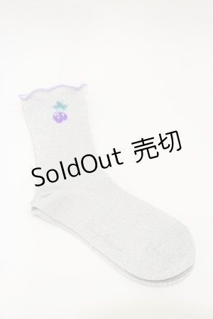 画像: Candy Stripper / CHERRY RIB SOCKS  シルバー H-26-01-11-003-PU-ZA-KB-ZH