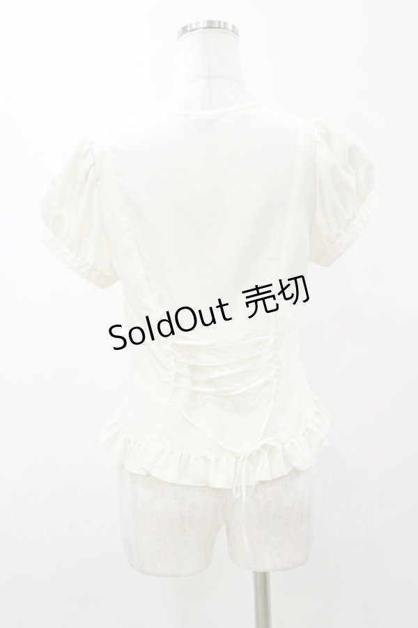 画像2: Sheglit / スクウェアネックフリルブラウス M オフホワイト H-26-01-11-040-EL-BL-KB-ZH (2)