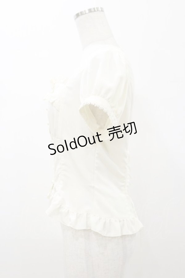 画像3: Sheglit / スクウェアネックフリルブラウス M オフホワイト H-26-01-11-040-EL-BL-KB-ZH (3)