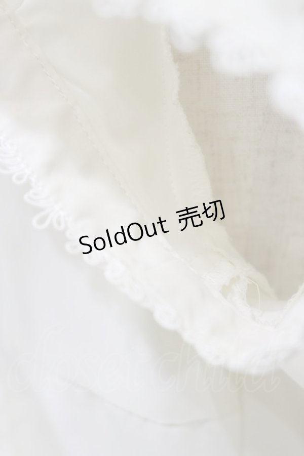 画像4: Sheglit / スクウェアネックフリルブラウス M オフホワイト H-26-01-11-040-EL-BL-KB-ZH (4)