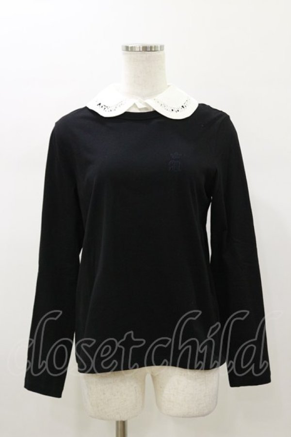 画像1: Jane Marple / ロゴレースカラープルオーバー  ブラック H-26-01-11-041-JM-TO-KB-ZH (1)