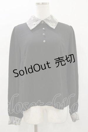 画像: Jamie エーエヌケー / レース衿ブラウス M ブラック H-26-01-12-043-LO-BL-NS-ZH